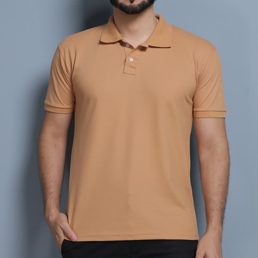 Camisa Gola Polo Masculina Camiseta Uniforme Para Bordar, lisa Cor Marrom