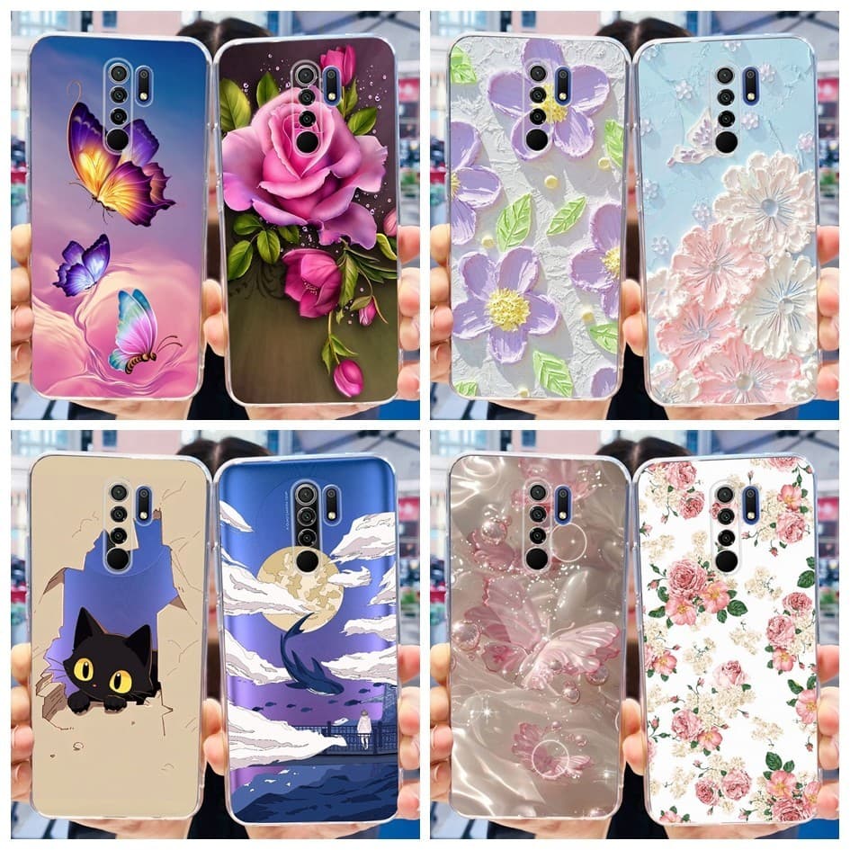 Para Xiaomi Redmi 9 Caixa De Silicone Transparente A Prime Redmi9 Telefone