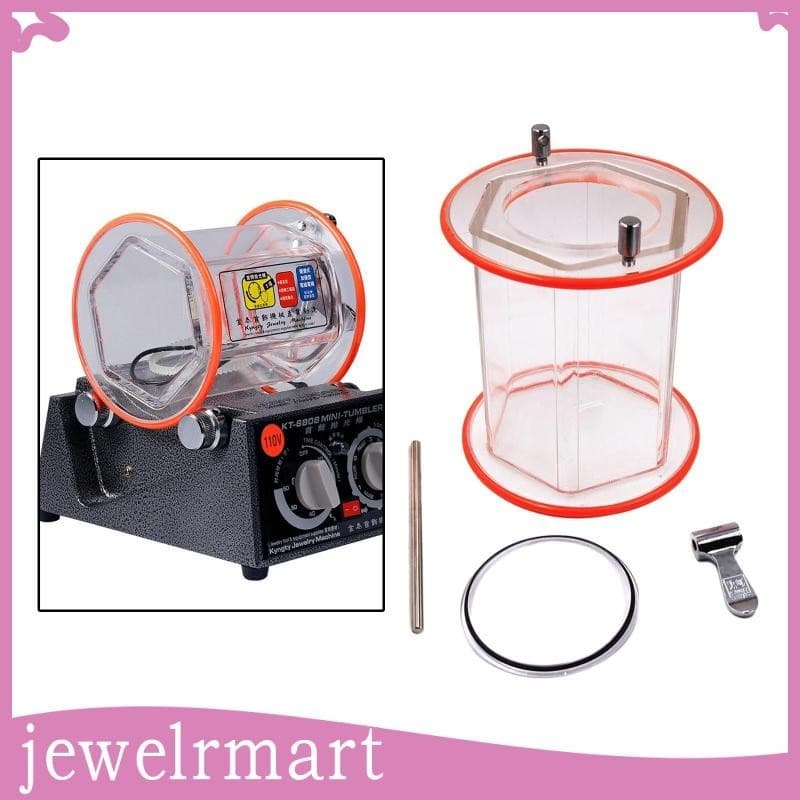[Jewelrmart] Máquina De Acabamento De Jóias De Tambor De 14,5cm Polimento Grande Capacidade Transparente