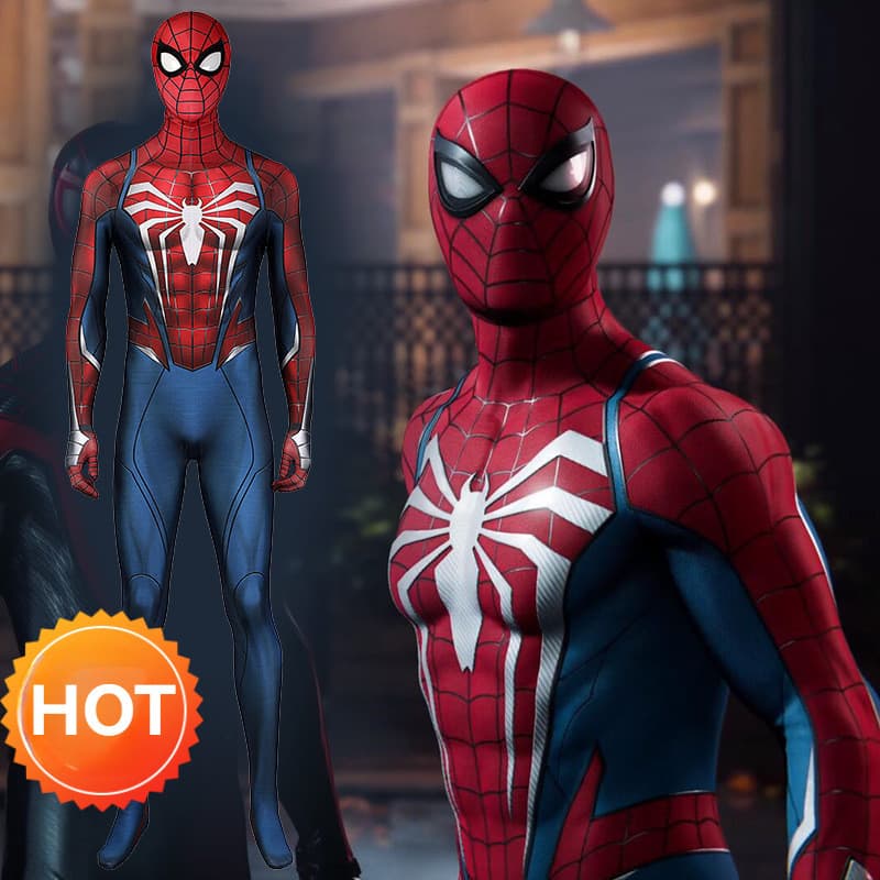 Macacão Justo de Cosplay do Homem-Aranha Peter Parker da Marvel PS52 para Homens