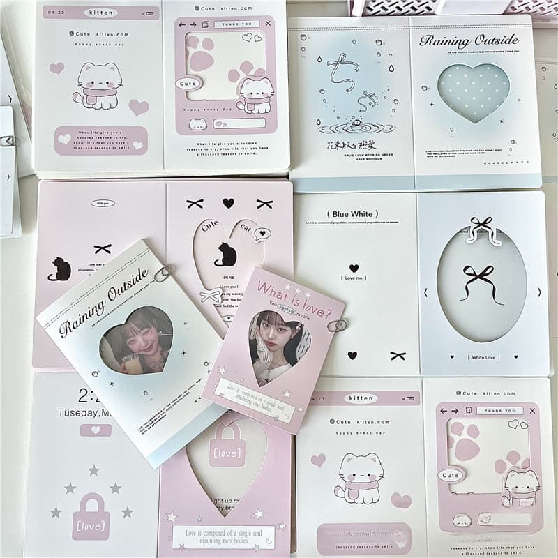 6pcs/set INS Capa Oca Mini Cartão De Boas Festas Carta Dobrada Fotográfico Material De Embalagem Presente