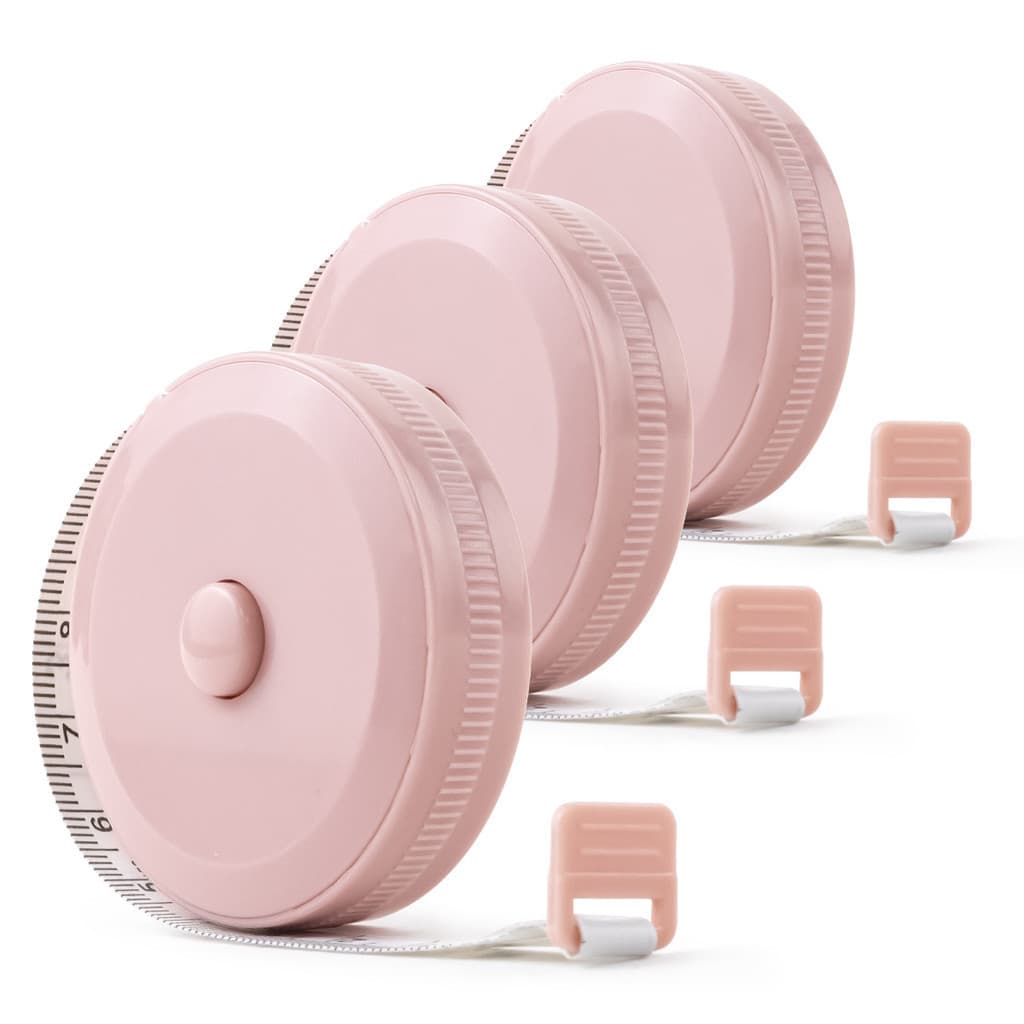 Kit 3 Fita Métrica Fofa Automática 150cm Trena Fitness Enfermagem Medida Corporal Antropométirica