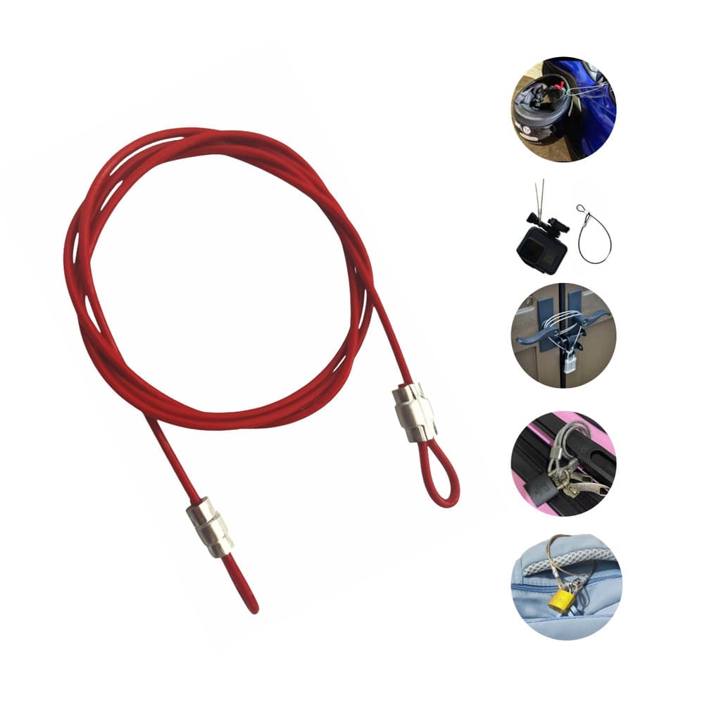Kit Lacre de Segurança Multiuso 35cm + Cadeado Simples 20mm - Trava Porta Bolsa Bike
