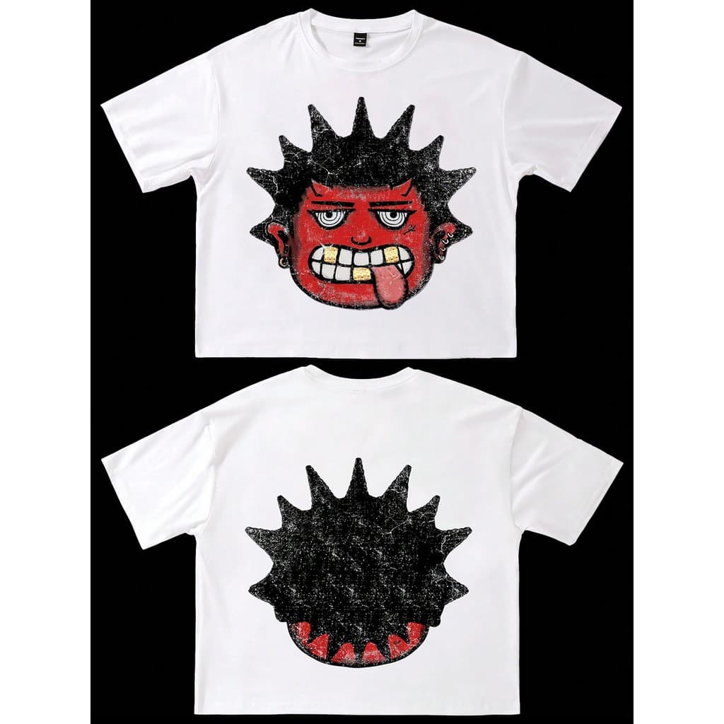 Camiseta Unissex Oversized Plus Size Feminina Masculina Manfinity EMRG   de Estilo de Rua, , Estampa Engraçada  Textura,