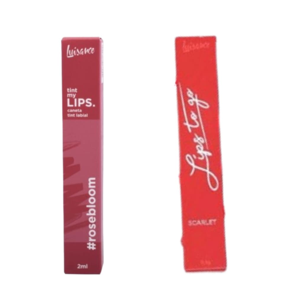 Caneta Tint Labial Vegano Redwood + Lips To Go Lapis Batom Retratil com Apontador SCARLET Luisance