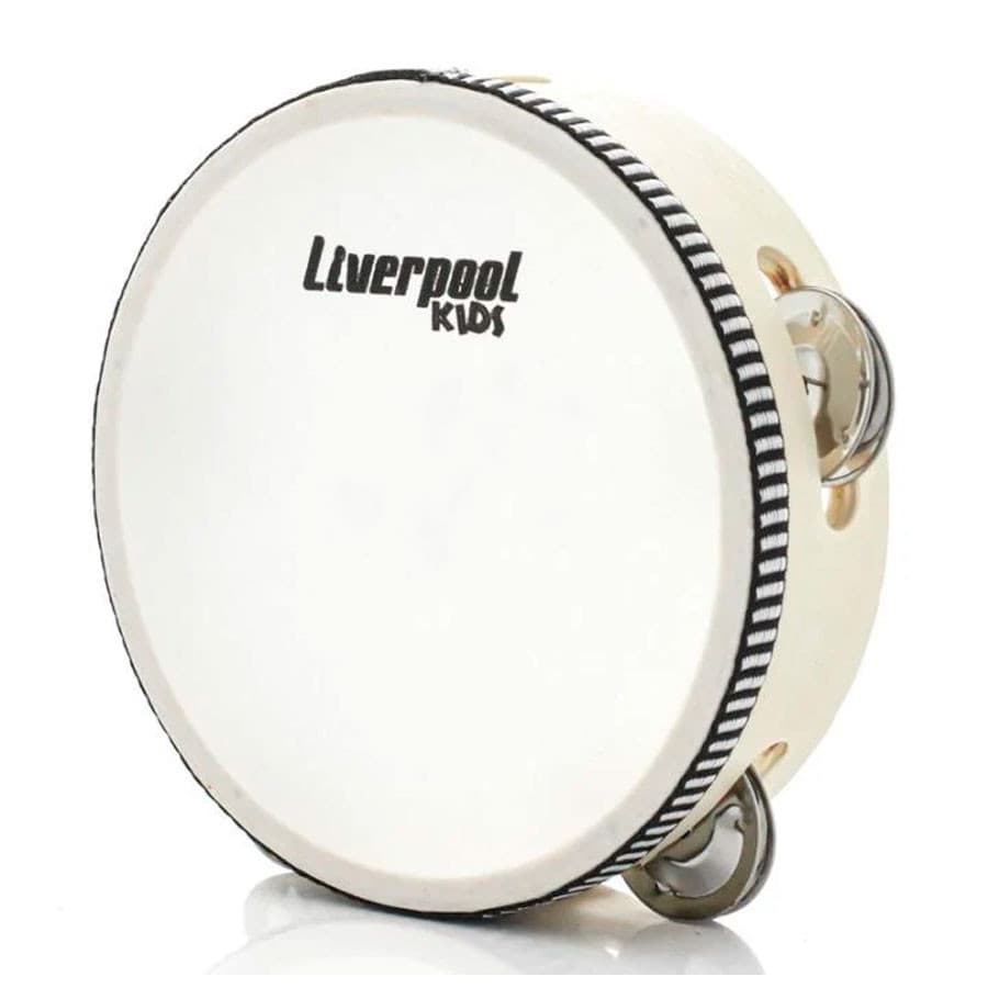 PANDEIRO INFANTIL LIVERPOOL EM MADEIRA 8'' C/ PELE ANIMAL 11703