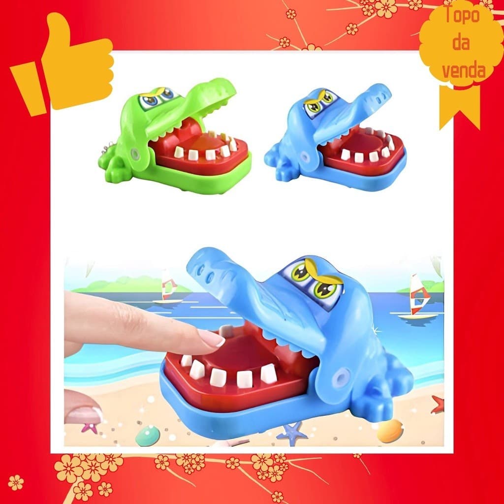 Mini Brinquedo Infantil Crocodilo Boca De Dentista Mordida Finger Game