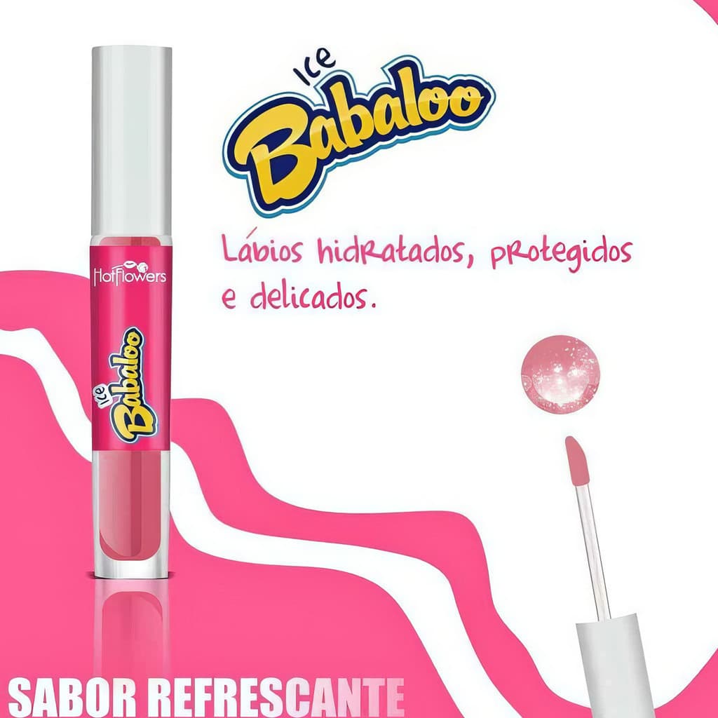 Gloss Labial Babaloo Ice 4ml Sabor Tutti-Frutti Hot Flower