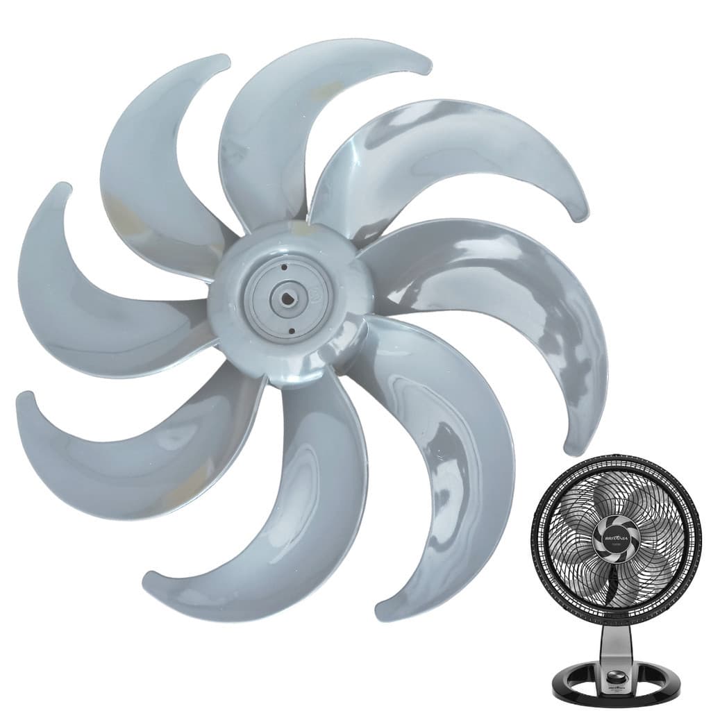 Hélice de Ventilador Britania BVT480 40cm 8pas Turbo Titaniu  com Cinza