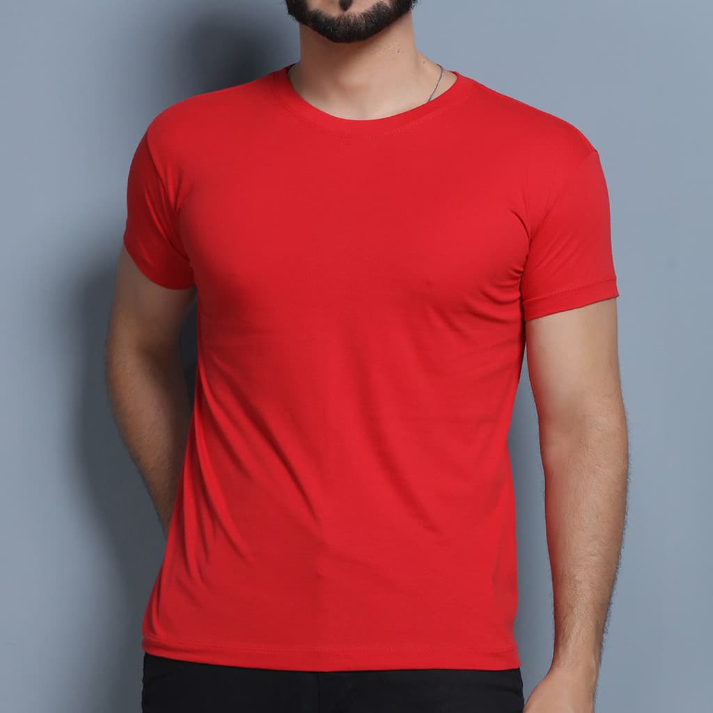 Camiseta Camisa Masculina Básica Algodão   Vermelho Para Uniforme e Dia Dia.