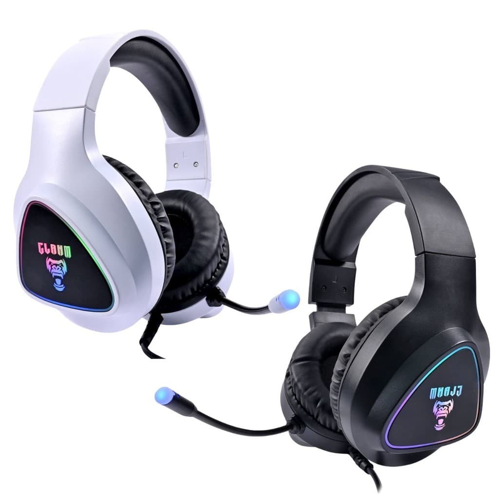 Headset Gamer Stereo Driver 50mm Controle de Volume + Luz + Mutar Cabo 2 metros Fone Clanm CL-HM709