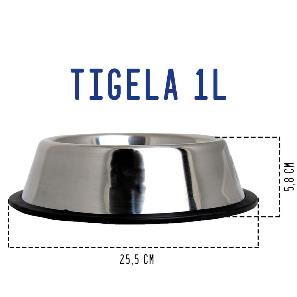 Tigela Pote Para Ração e Água Tamanho Grande Aço Inox Antiderrapante