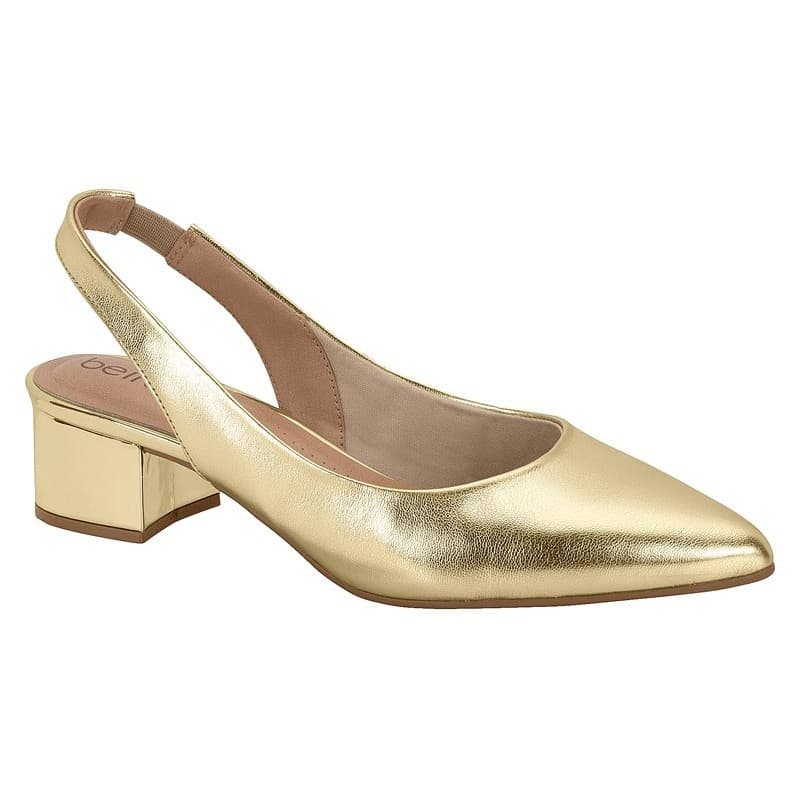 Sapato Slingback Bico Fino Metalizado Beira Rio 4182.220