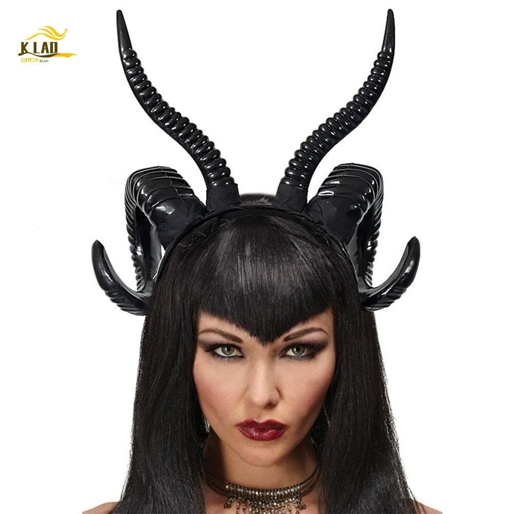 KLAOSD Cosplay Fita De Cabeça , Cabelo De Chifre De Boi Do Diabo De Halloween Chifres De Ovelha