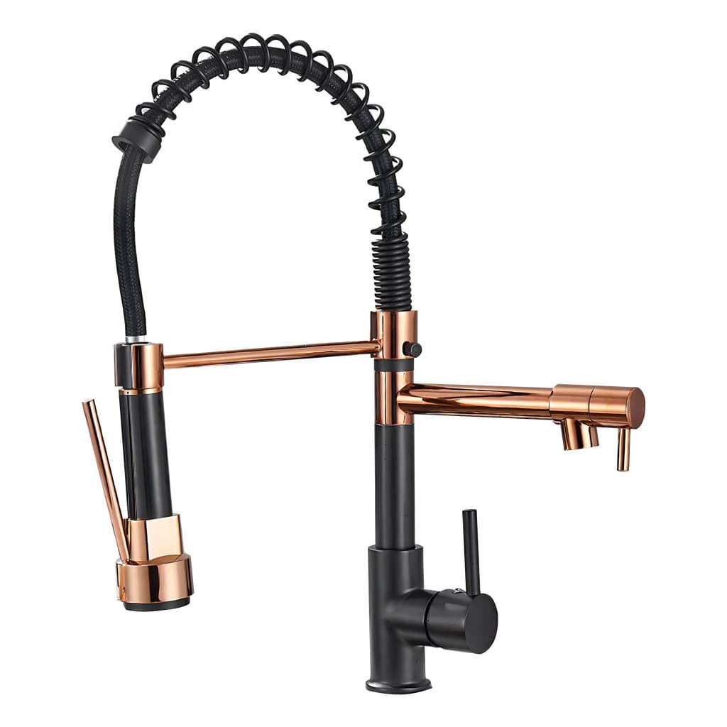 Torneira Gourmet Monocomando  Cozinha 53cm Spray Rosé Preto