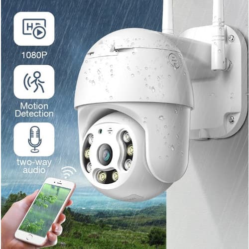 Câmera Segurança Externa Ip a prova D'água 360º Speed Dome Camera A6-icsee Wifi  Ptz Full Hd APP ICSEE