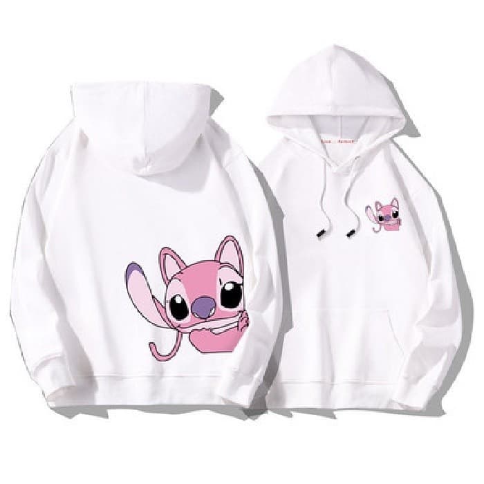 BLUSA DE FRIO MOLETOM CANGURU UNISSEX STICH ROSA