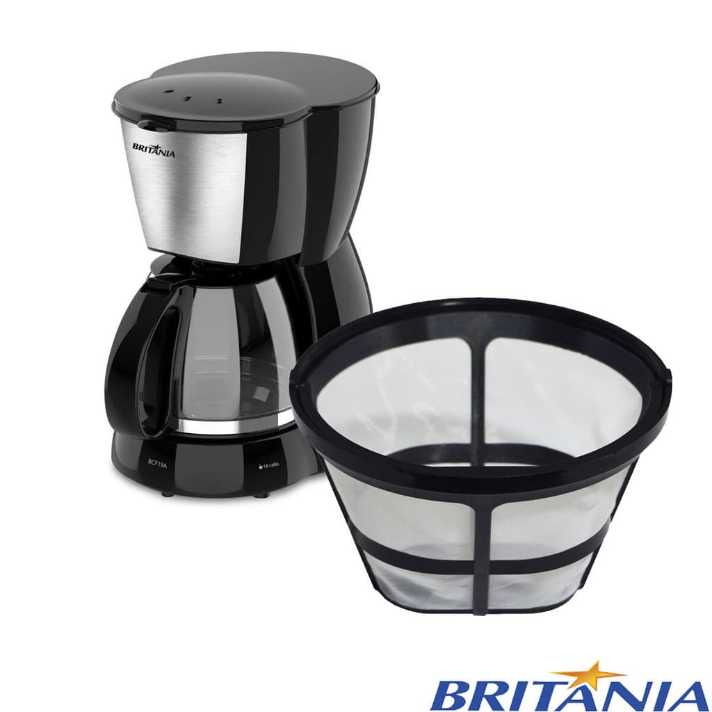 FILTRO PERMANENTE PARA CAFETEIRA BRITÂNIA CP15 | CP15 INOX |  BCF19 | BCF19A | BCF19B  | COR: PRETO