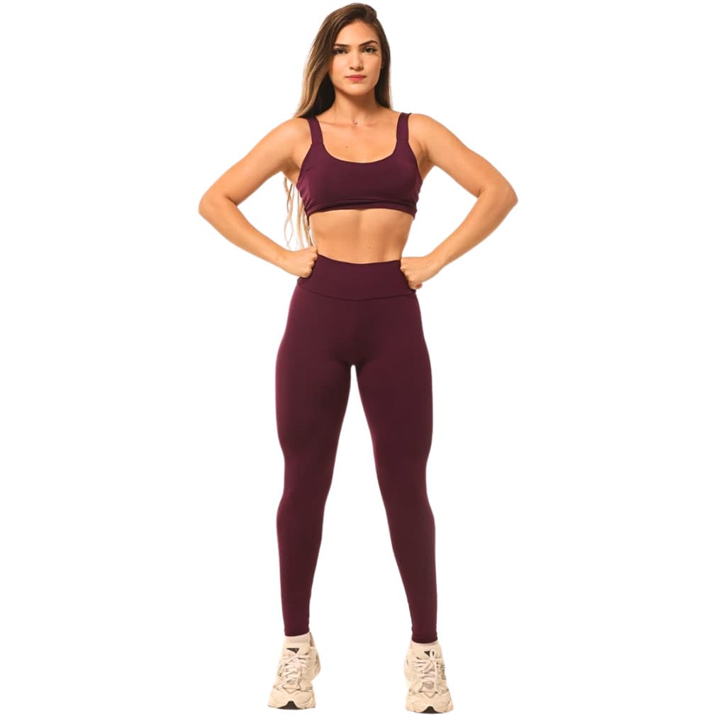 Conjunto Academia Feminino Suplex Cintura Alta Levanta Bumbum Fitness Yoga Esportiva Ginástica