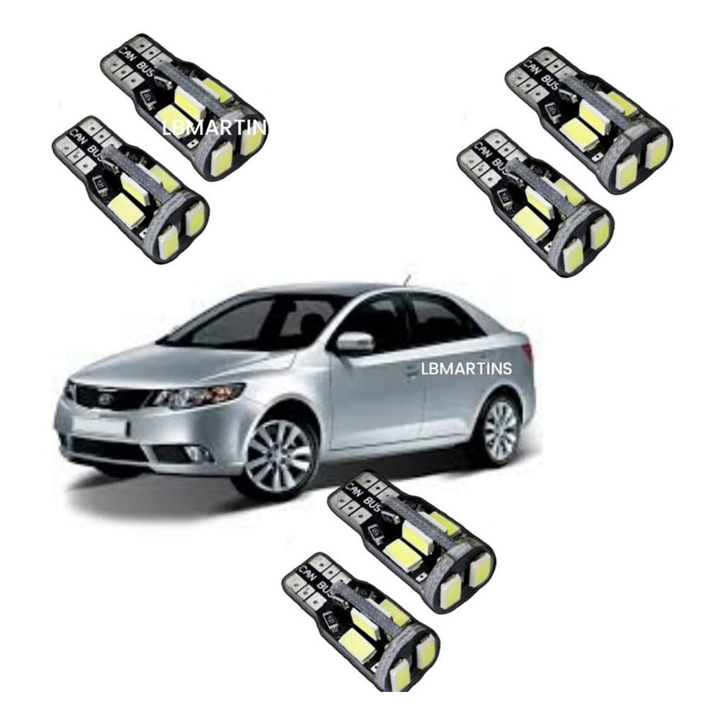 Kit Leds T10 Super Branca Farolete Pingo Kia Cerato