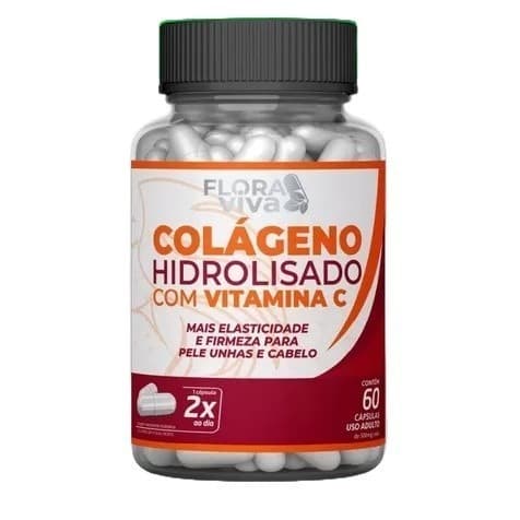 Colágeno Hidrolisado com Vitamina C 60cps - Flora Viva