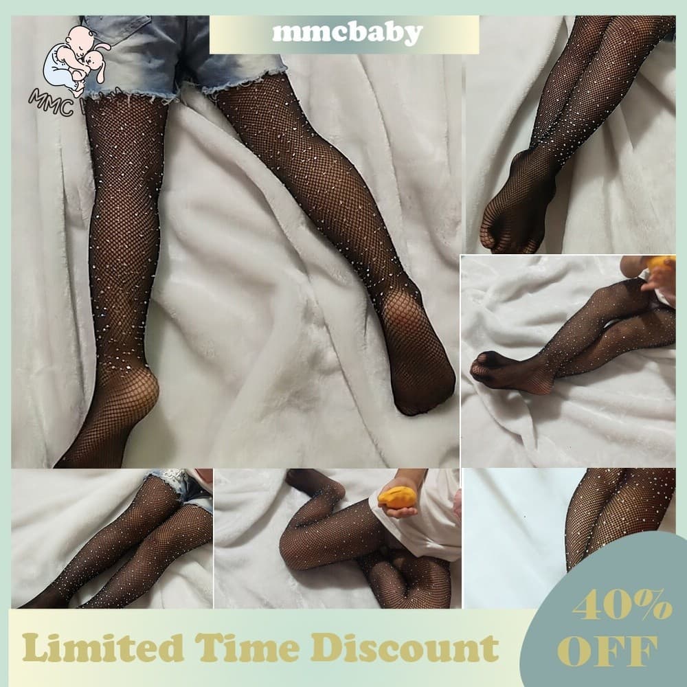 3-12 Anos Meias-Calças De Verão Moda Infantil Kids Baby Girls Rhinestone Mesh Fishnet Net Pattern Meia-Calça