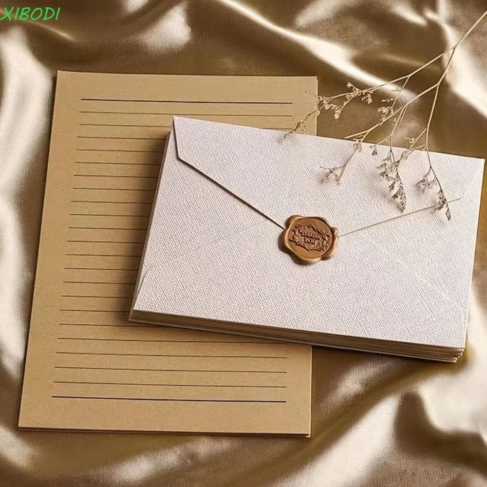 XIBODI Conjunto De Papel De Carta , Envelope De Couro De Vaca Estilo Chinês , Envelopes De Convite De Escrita