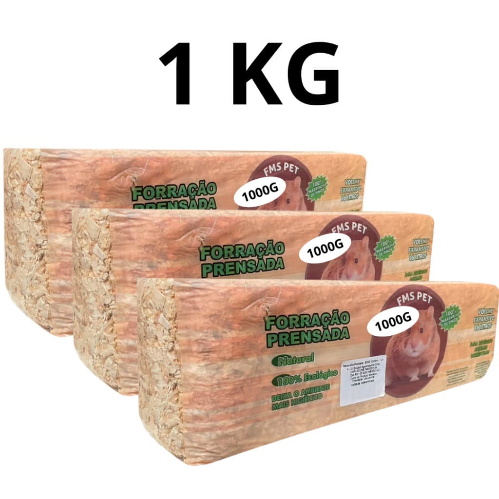 kit 3 Serragem Pinus Prensada Composteira Minhocário Hamster Ratos Cobra Roedores 1 Kg Pó de Serra