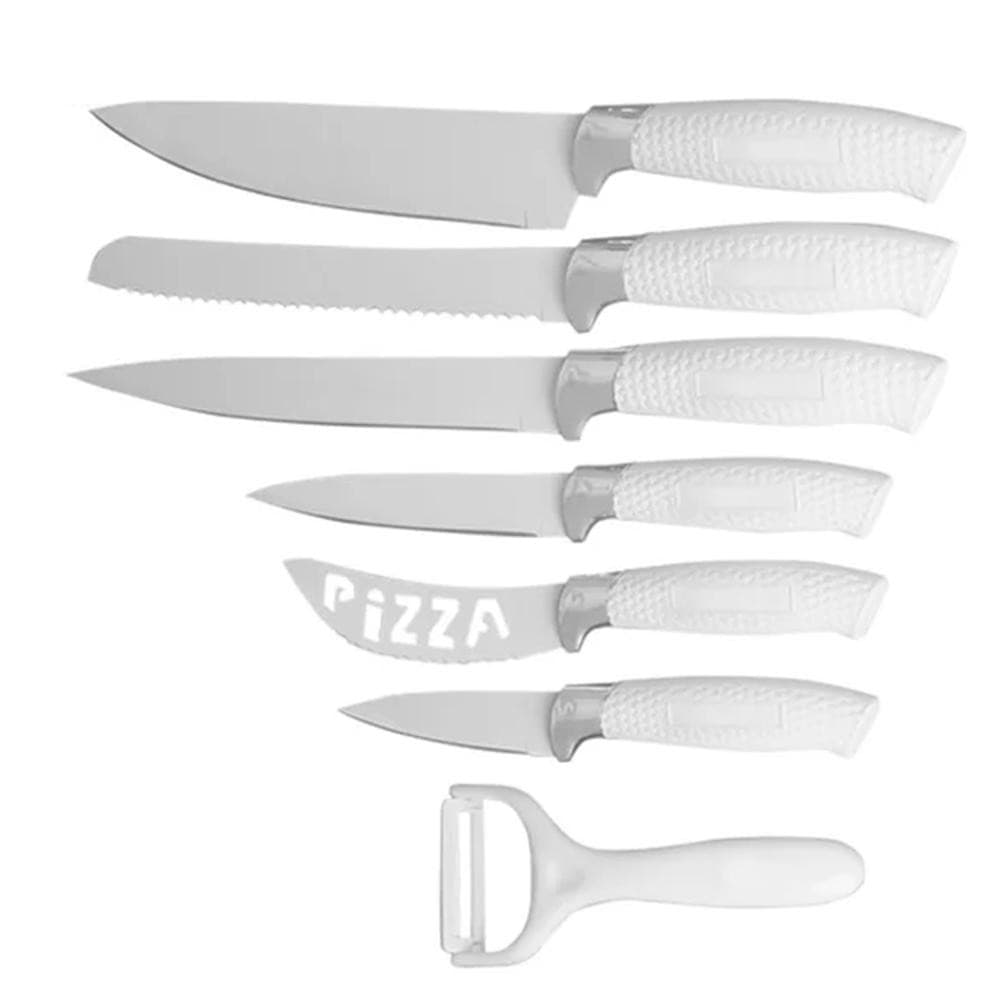 Conjunto de Facas Cozinha Chefe 7 Peças Branco