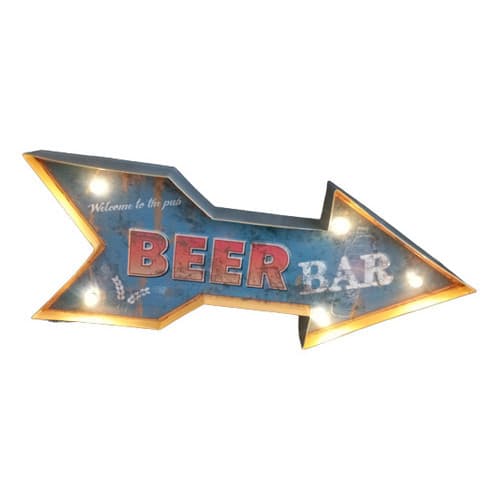 Painel Decorativo Seta Beer Bar Em Metal Item Vintage