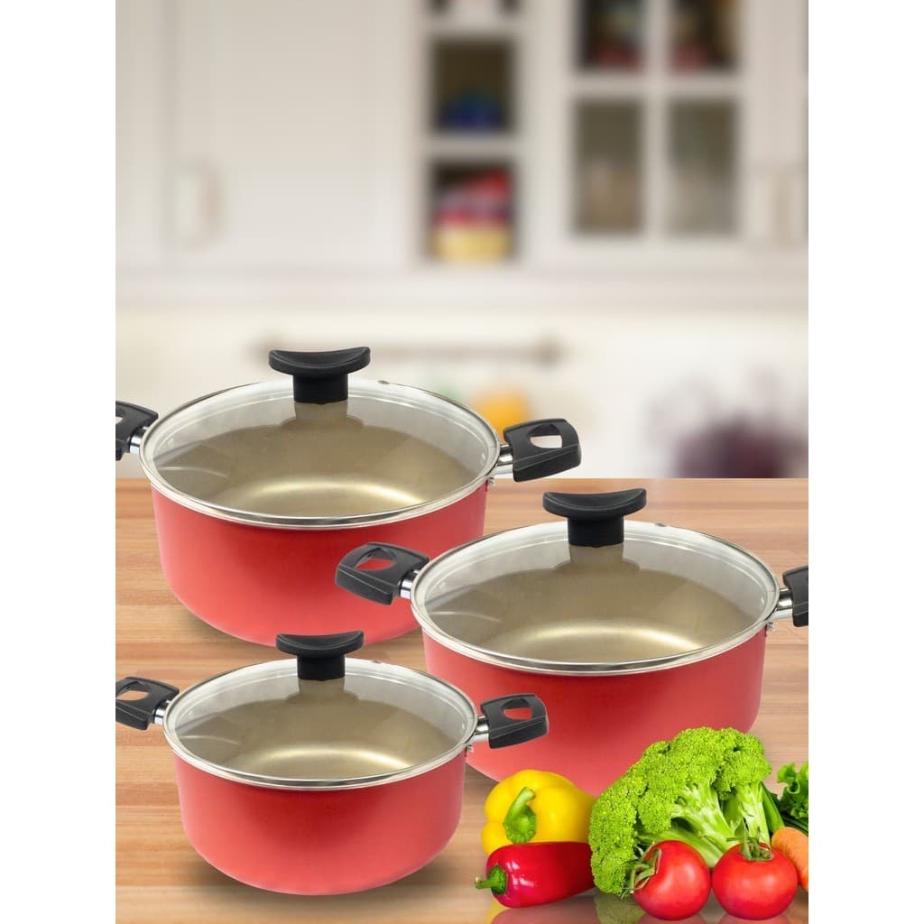Kit 3 Panelas Teflon Caçarolas 16 18 e 20 Antiaderente 3 Peças