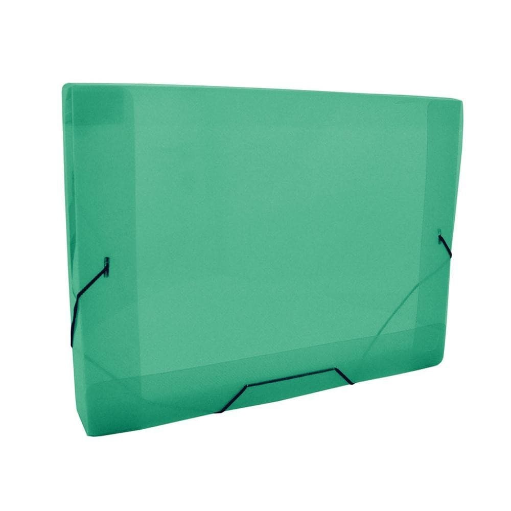 Pasta Aba Elástica Ofício c/ Lombo 4cm Transp Verde DAC