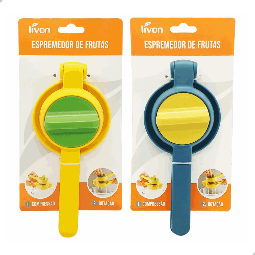 Espremedor de Frutas Cítricas Manual Limao Laranja Giratorio Plastico Livon 5942 6076