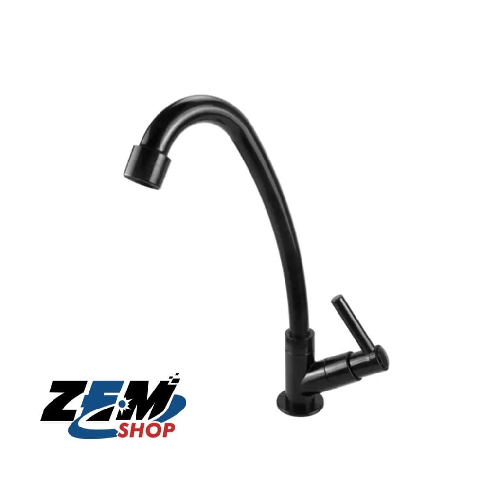 Torneira Bica Móvel Cozinha Preta 1/4 Volta-ZemMart