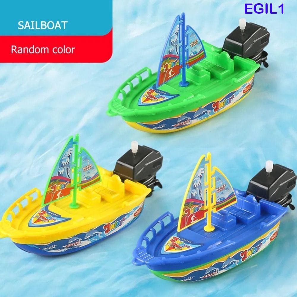EGIL1 Brinquedos De Relógio Para Barco A Motor , Cor Aleatória , Velocidade , Navio , Brinquedo De Corda Banho