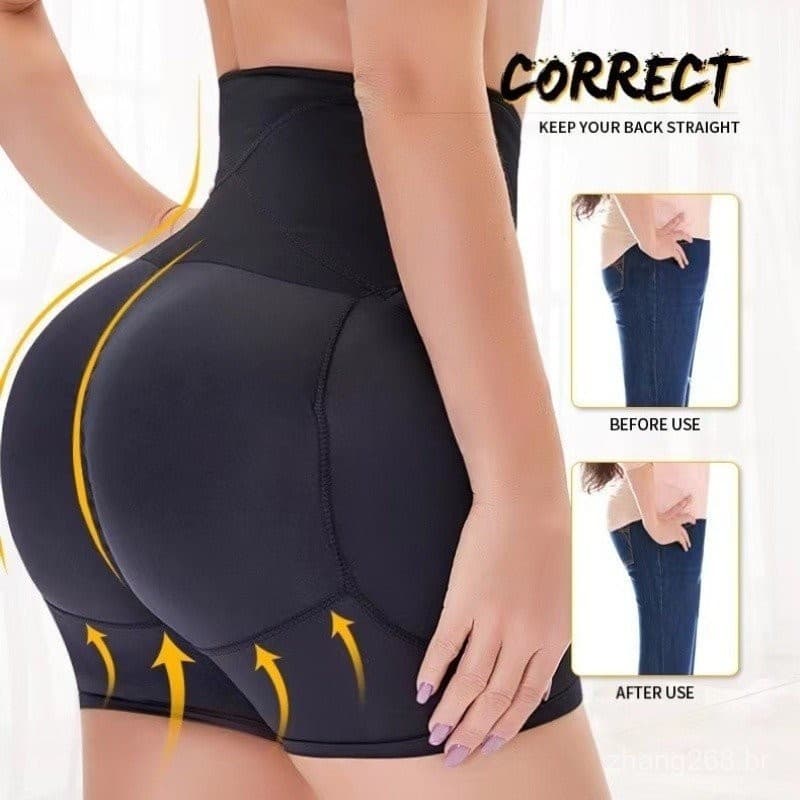 Roupa íntima feminina estilo curto cinto de levantamento de quadril acolchoado modelador de barriga DNCB