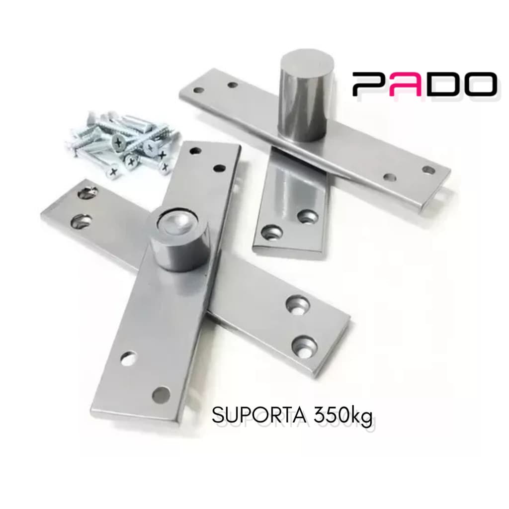 Dobradiça Pino Pivotante Pado Inox Portas 350 Kg Rolamento