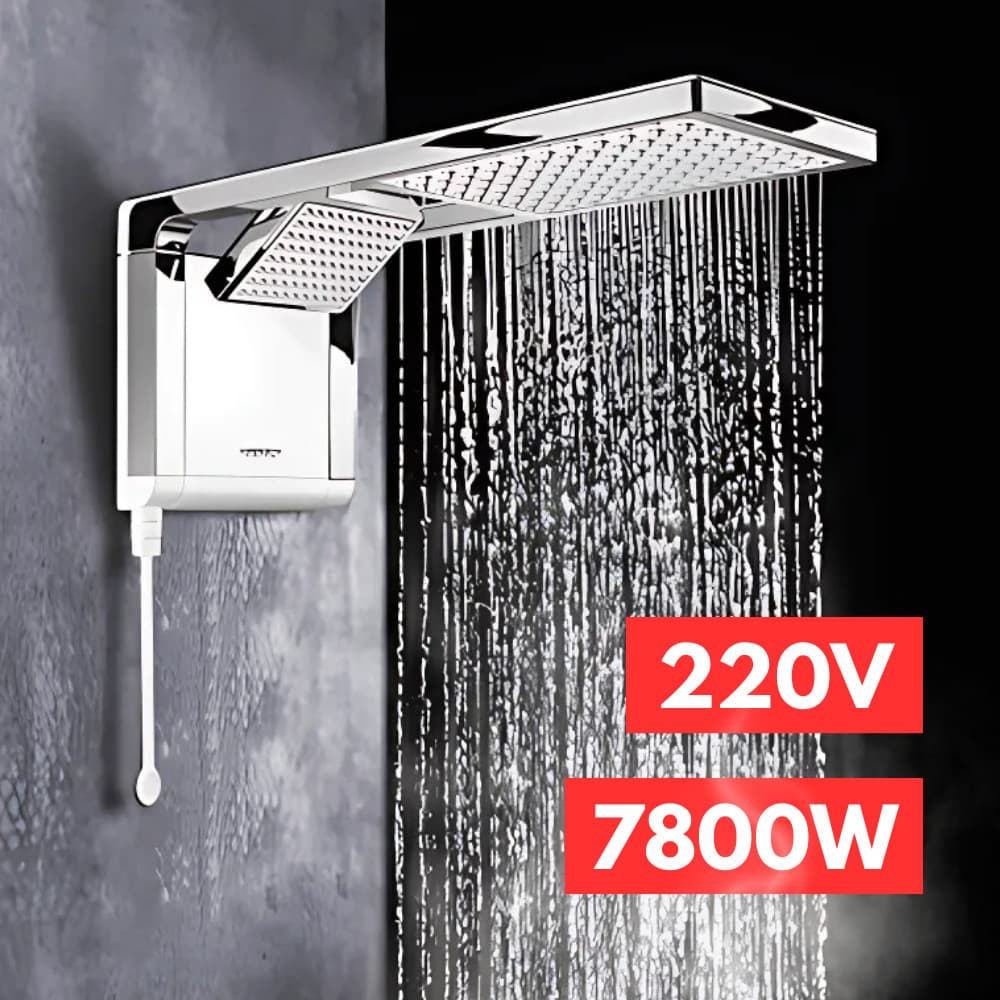 Chuveiro Ducha Elétrico Acqua Duo 220V 7800w Branco Cromado Lorenzetti Jato Direcionável Elegante