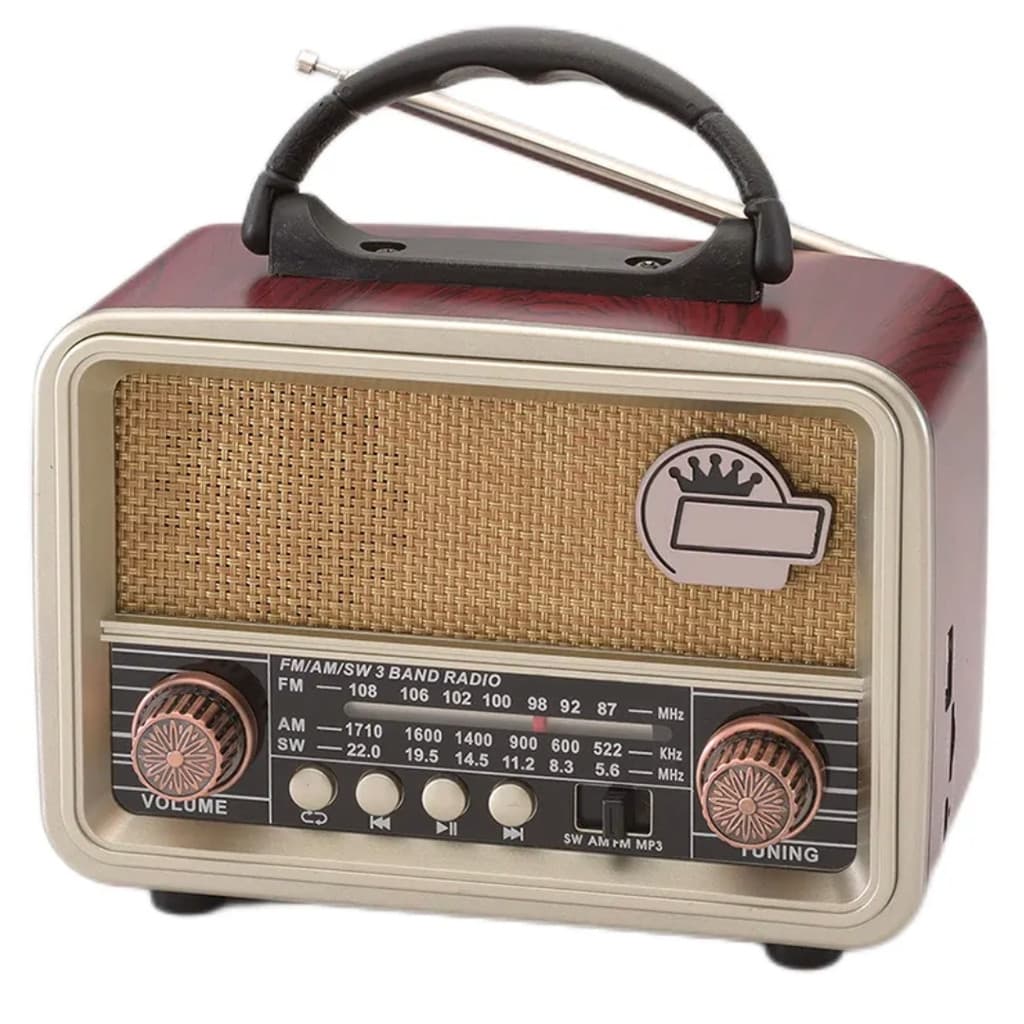 Rádio Vintage Retro Clássico AM FM Bateria Bluetooth USB