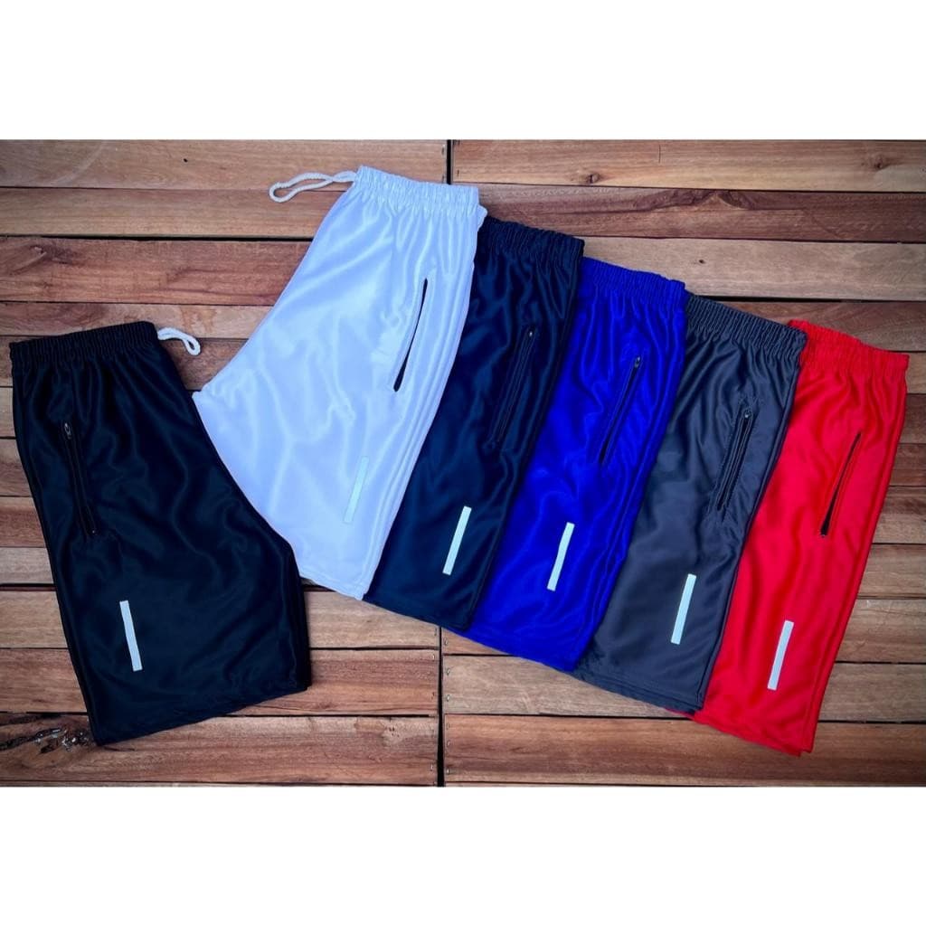 Kit 06 Bermudas Masculinas Lisas - Sem Logo - Barra Refletiva + Pronta Entrega