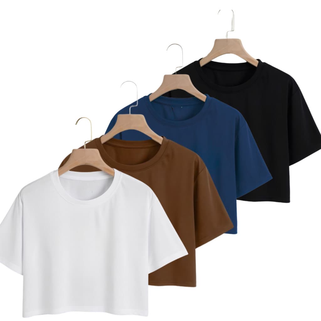 Blusa Cropped Feminina Larguinho Oversized T-Shirt Básica Liso Algodão Promoção