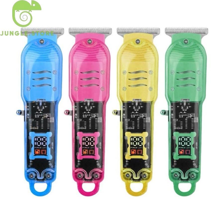 Máquina De Cortar Cabelo Profissional Smart Lcd Barbeador Elétrico Transparente Sem Fio Para Homens