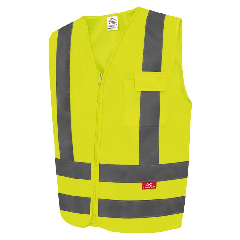 Colete De Segurança Faixa Refletiva Ziper Bolsos Verde XXG