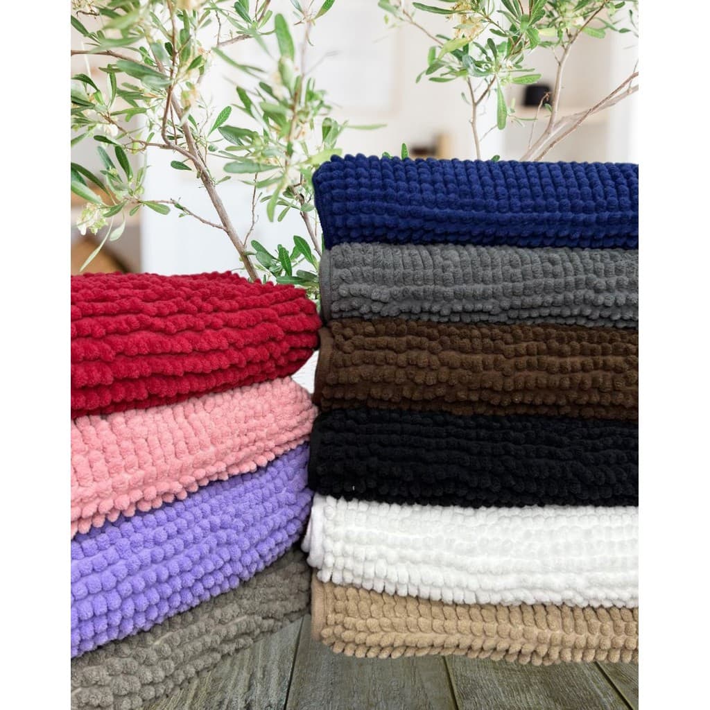 Kit Tapete Banheiro 40cmx60cm Antiderrapante Bolinha Microfibra Macarrão Luxo Várias Cores