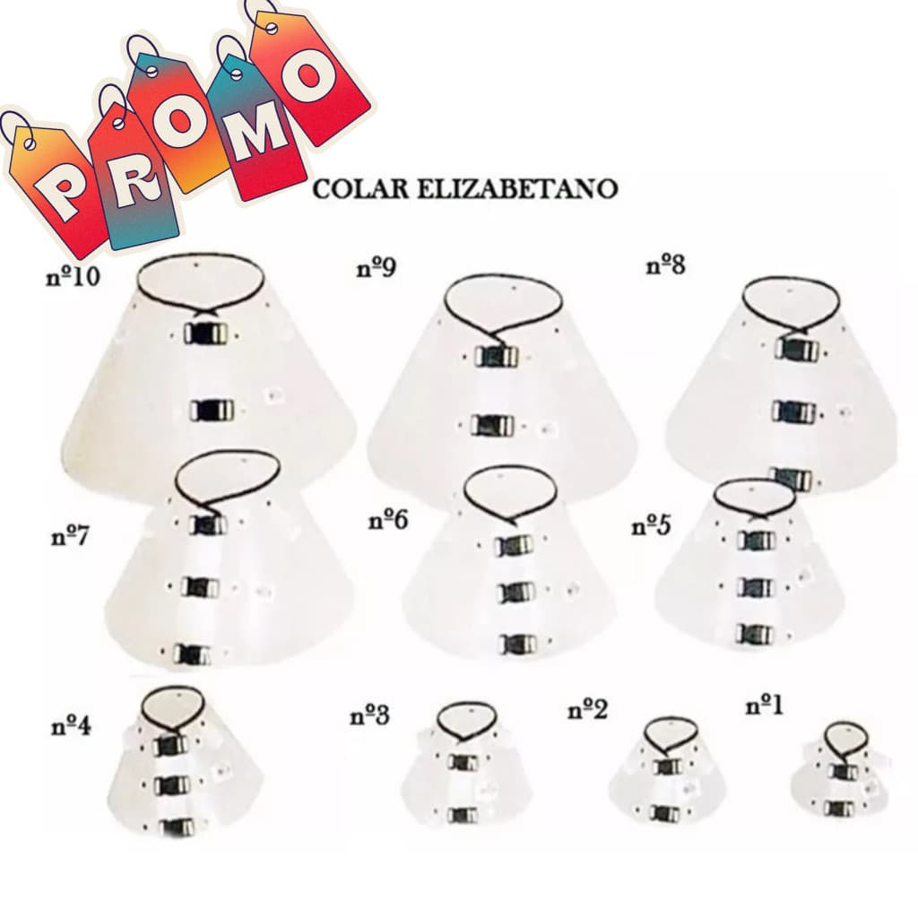 Kit Colar Pet Cirúrgico Elisabetano Jogo 1 ao 10