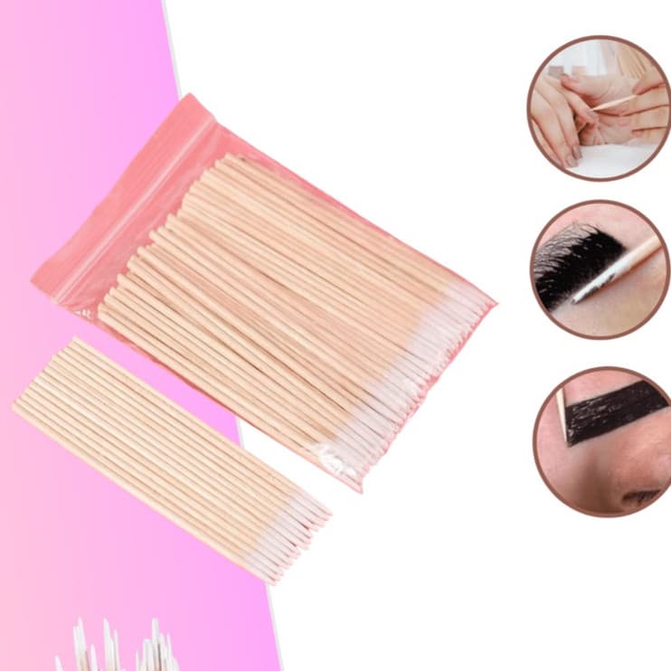 Palito Com Algodão Para Henna E Micropigmentação /unhas 100 Unidades
