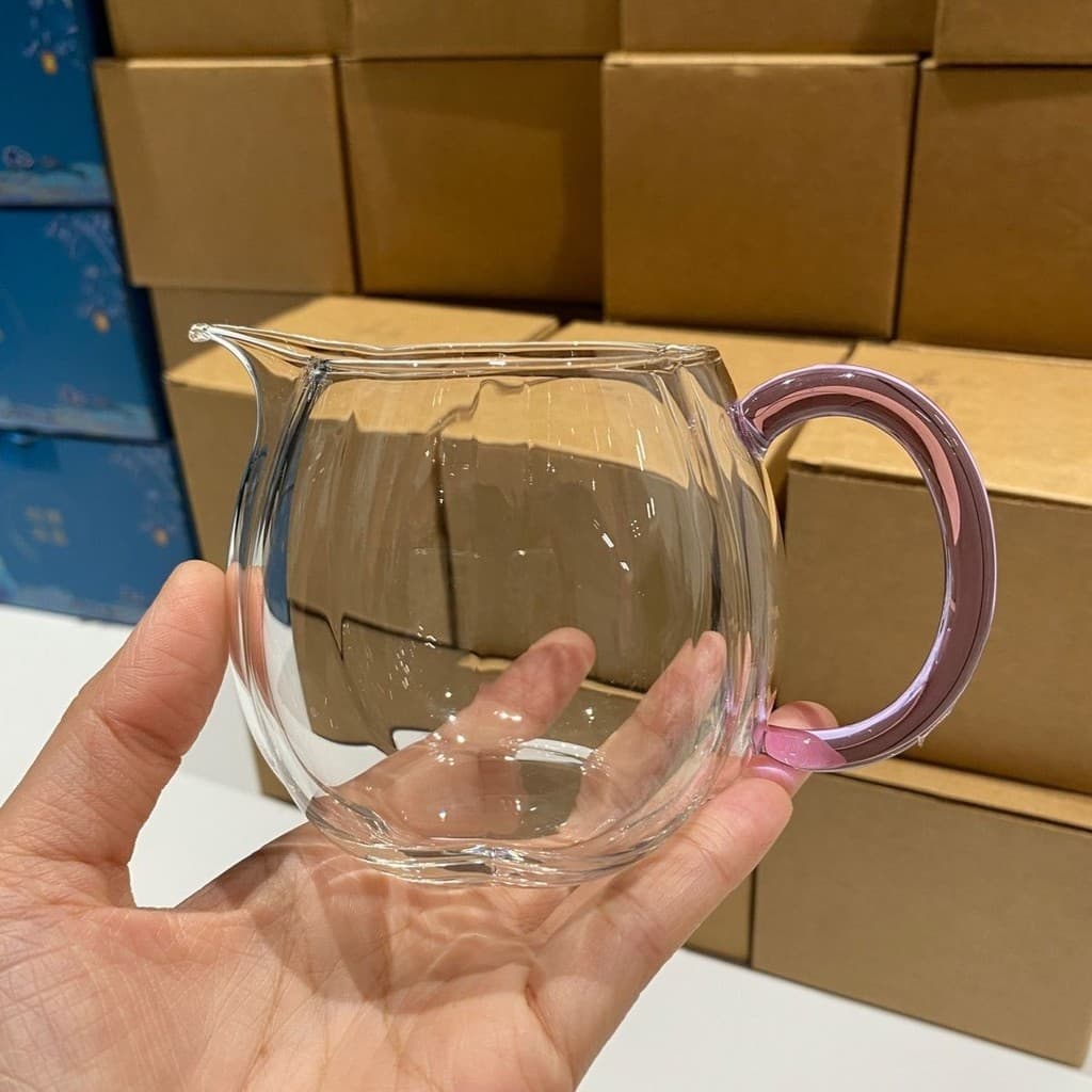 Calor- copo de vidro fada copo simples h Transparente resistente ao calor copo de vidro fada simples Alto Qualidade Chá Mar Roxo Alça Masculino copo Grande Capacidade Dispensador de Chá Kung Fu Conjunto de chá 2.18