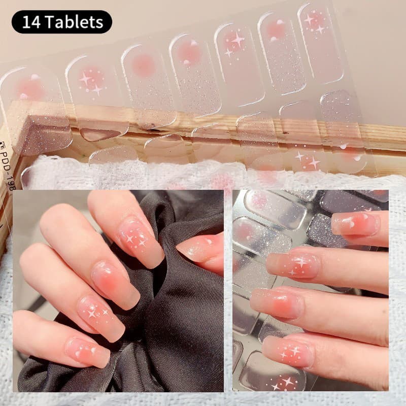 14 Tiras Adesivos De Unhas Em Gel Floristas De Cobertura Completa De Esmaltes Bricolage