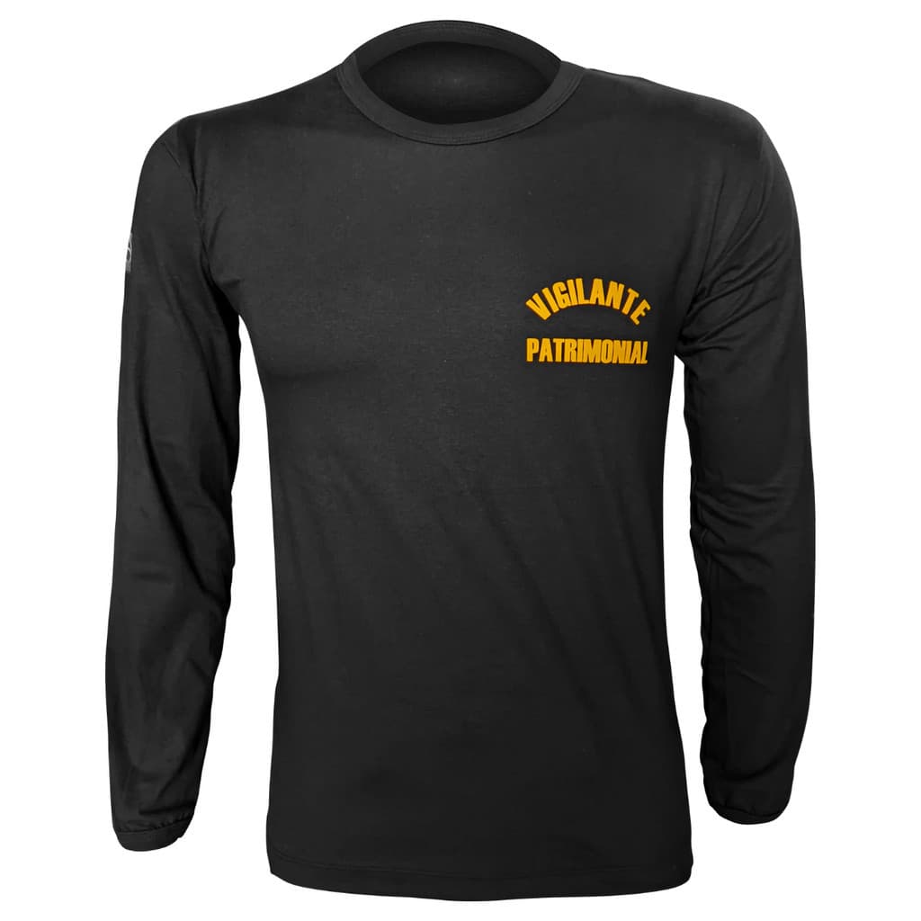 Camiseta Vigilante Patrimonial Manga Longa 100% Algodão