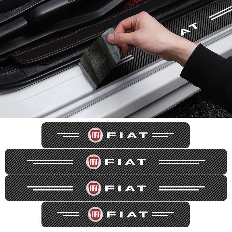 Adesivo De Proteção De Soleira De Porta De Fibra rbon , 4 Peças , Acessórios De Carro Para Fiat Punto Abarth 500 Stilo D